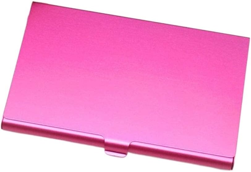 Business Card Case Metal Wallet Aluminum Mult-Card Automatic Creative Men Solid Color Anti-Theft Cover Credit Holder Box wallet(Rose red)
