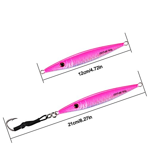 Goture(ゴチュール) メタルジグ セット 80g ロングジグ 投げ釣り用ルアー スロージギング ヒラマサ ブリ 釣り用ルアー 4枚目