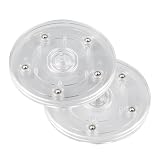 2 Pack 4' Lazy Susan Turntable Acrylic Ball Bearing Rotating Tray for Spice Rack Table Cake Kitchen Pantry Decorating TV Laptop Computer Monitor