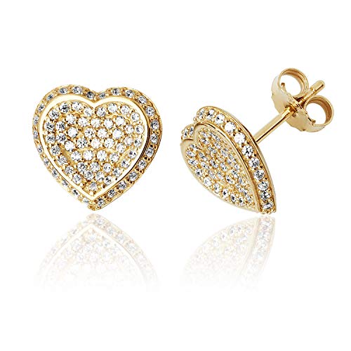 Boucles d'oreilles coeur argent 925 et zirconium étincelant WJS21728 pour femme