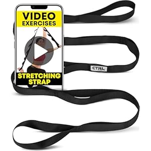 Stretching Strap Non Elastic Yoga Strap with Loops – Stretching Band for Physical Therapy, Stretch Bands for Exercise and Flexibility – Stretch Strap with 10 Loops, Hamstring & Leg Stretcher by CTRL Sports