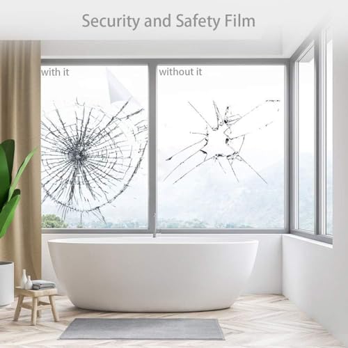 Película de seguridad para ventanas 17.7in x 6.5ft transparente miniatura 3