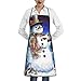 Śnieżna dziewczyna ptaki choinka nadruk szefów kuchni fartuchy kuchenne dla kobiet, fartuch na szyję z kieszenią, fartuchy kuchenne do gotowania pieczenia ogrodnictwa, unisex, biały, Rozmiar uniwersalny