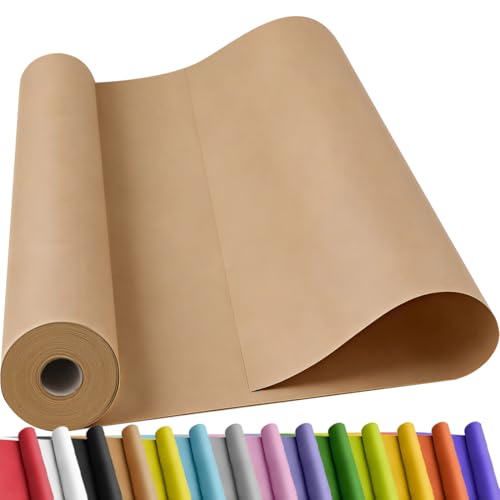 SMART&CASUAL Brown Kraft Paper Roll 24 x 2 160 (180) for Gift Wrapping Bouquet Flower Art Painting Craft Writing Packaging Shipping 70GSM 50LB (Brown 24 x 180)