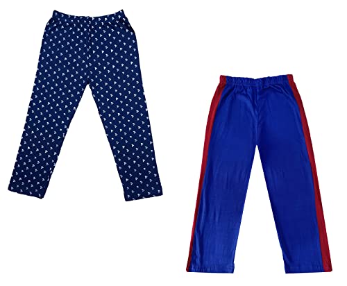Image of IndiWeaves Boys and Girls Cotton Solid and Printed Pyjama /Pant /Trackpants [Pack of 2] Multicolor103