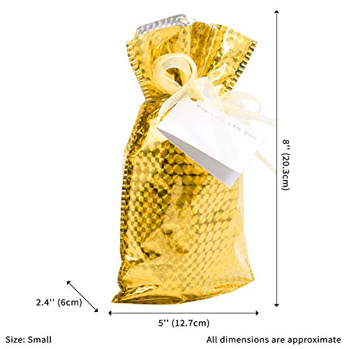 GiftMate Original 30pc Hologram Small/Medium/Large Drawstring Gift Bag Set (15 Gift Bags and 15 Gift Tags)