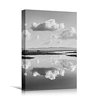 Canvas Wall Art Expressive Landscape Chic Dramatic Duotone Hallway Landscape Mountain Photography - 12x18 inches
