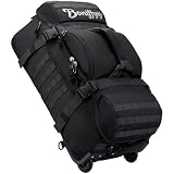 70L Borsone da Viaggio con Ruote Grande Borsa Viaggio Zaino Sacca Sportiva Palestra Homo Donna Travel Duffle Bag Pieghevole Zaino Bagaglio a Mano Wheeled Holdall Luggage Backpack (Nero)