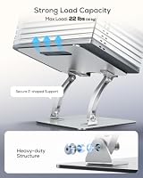 Nulaxy Ergonomic Adjustable Laptop Stand for Desk, Dual Foldable Computer Riser with Advanced Heat-Vent, Heavy-Duty Portable Notebook Holder for Posture Correction, Compatible with Mac 10-16" Laptops — image 5