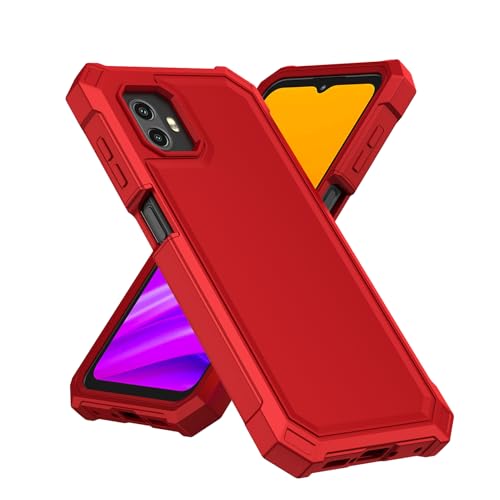 Funda Galaxy Xcover 6 Pro roja Ailiber con protector pantalla de doble capa TPU 7