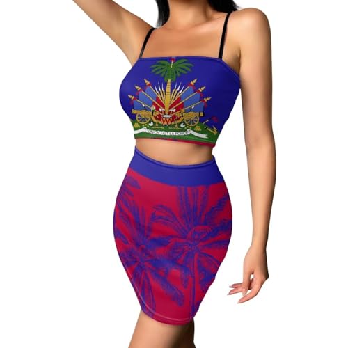 Image of 2025 Sexy Spaghetti Strap Crop Tops and Bodycon Skirt Casual 2 Piece Set S-4XL
