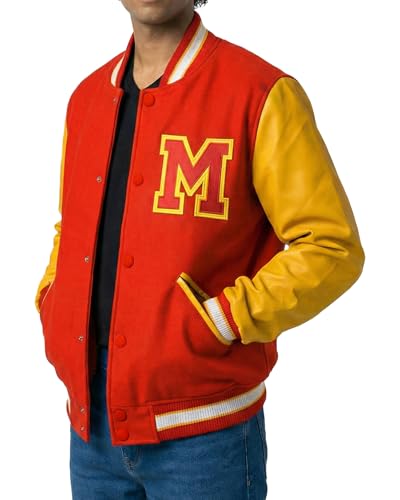EASTIFIED Thriller MJ Jacket - Red Wool Yellow Leather Varsity