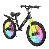 GASLIKE Draisienne 16 pouces à partir de 5 8 ans pour grands enfants, draisienne avec frein, selle réglable en hauteur et pneus pneumatiques, cadre en acier au carbone avec béquille, vélo enfant pour