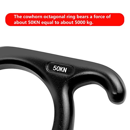 Yxgood 50Kn Rescue Figure, 8 Descender Large Bent-Ear Belaying And Rappelling Gear Belay Device Climbing For Rock Climbing Peak Rescue Aluminum Magnesium Alloy (Black) #TOP2