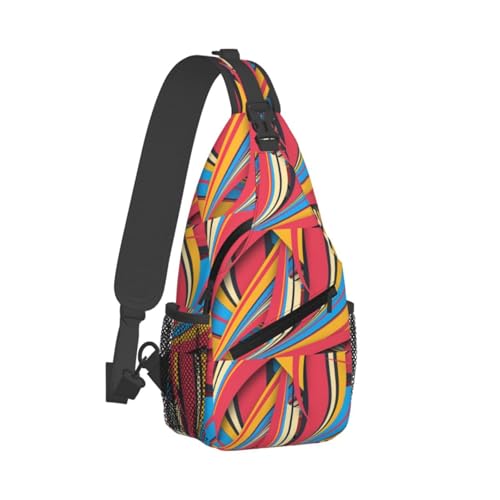 Colorful Stripes Stylish Men'S Messenger Bag - Durable Polyester, Huge Capacity & Adjustable Strap2
