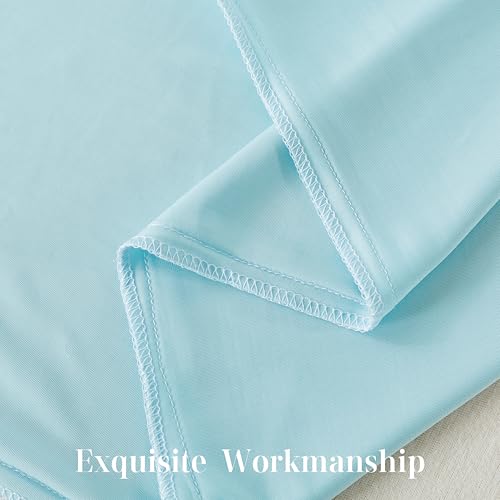 WhatsBedding Memory Foam Body Pillow with Zippered Cooling Cover, Full Body Pillow for Adults, Long Pillow for Sleeping, Fluffy Supportive, Ice Blue