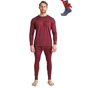 Merino.tech Merino Wool Base Layer Mens Set – Lightweight Merino Wool Thermal Underwear For Men Top, Bottom