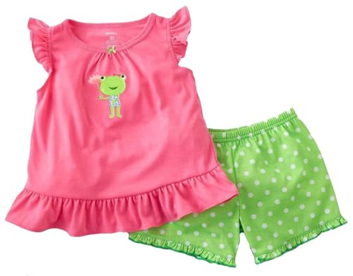 Frog etc.Little Girls Shorts 2 or 4 Pieces Pajama 100% Cotton Sleepwear pjs(2-12 Years)2