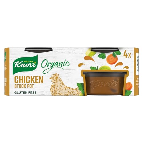 Knorr Organic Chicken Stock Pot gluten-free organic stock for delicious chicken dishes 4 x 26 g