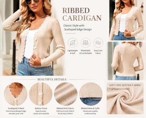 Prendas de punto elegantes para mujer tipo cárdigan corto 3