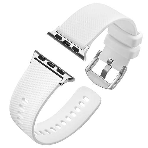 Anbeer Silikonowy pasek kompatybilny z zegarkiem Apple Watch 38 mm, 40 mm, 41 mm, 42 mm, 44 mm, 45 mm, 49 mm, dla kobiet, mężczyzn, pasek wymienny do iWatch Ultra Series 9 8 7 6 5 4 3 2 1 SE, 42mm