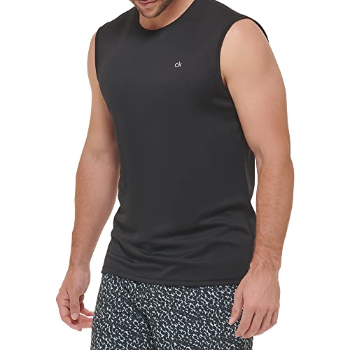 calvin klein men39s standard upf 40 sleeveless quick dry swim shirt