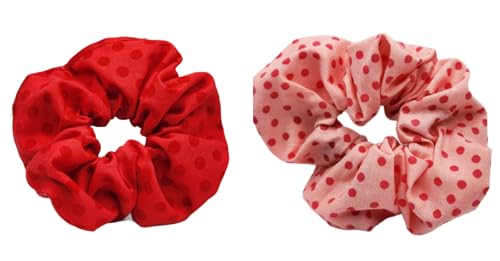 Set of 2 Handmade Cotton Elastic Hair Scrunchies, Washable, High Quality