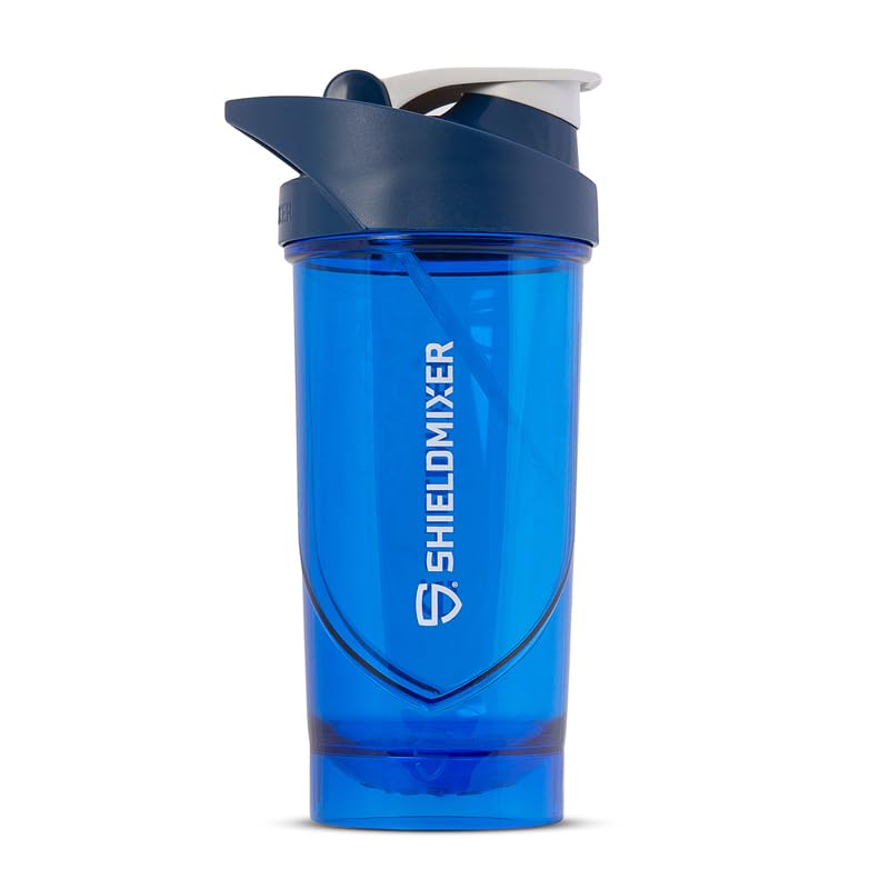 Shieldmixer Hero Pro Classic Shaker Logo Blue - Botella de agua para fitness, sin BPA, 700 ml, color azul
