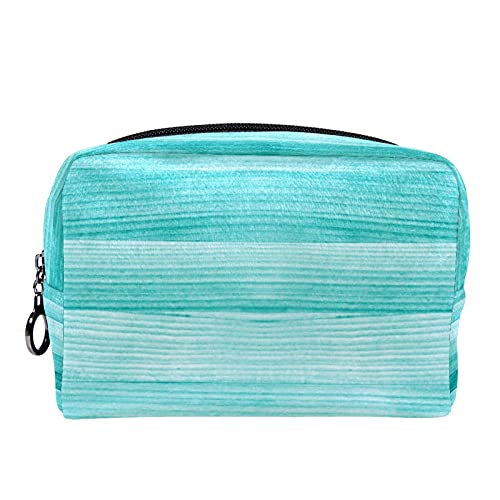 Jessgirl Makeup Toiletry Bag Purse Cosmetic Bag, abstract turquoise wood, 7.3x3x5.1 INCH18.5x7.5x13 CM (LZAHZB)