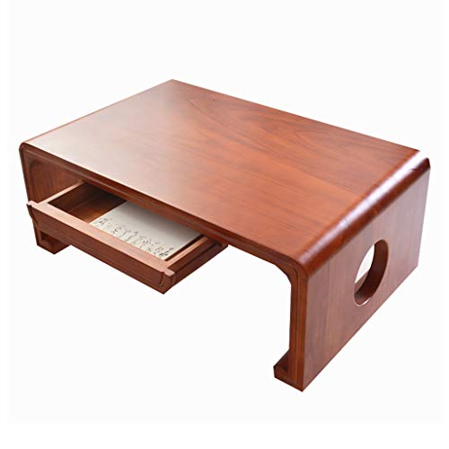 Mesa de Centro Que Quema Paulownia, Mesa de cajón, Estilo japonés, Tatami, Mesa de Almacenamiento Zen, Mesa de té, Ventana Flotante Simple, Mesa pequeña (Color : Brown, Size : 70 * 45 * 30cm)