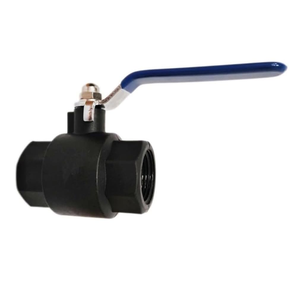 Suinga Pack of 2 Valve Sphere Plumbing Anti-Frost 3/4" Polypropylene, Metal Handle, Black, Black/White