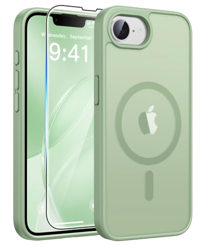 Image of FNTCASE for iPhone 17e Case Light Green: Translucent iPhone 16e Cases Compatible with MagSafe, Camera Protection & Tempered Glass Protector, 14FT Military Grade Drop Tested, Matte Skin-Friendly Cover