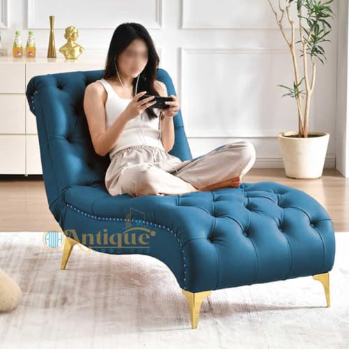 Image of Lazy Couch and Reclining Sofa /Recliner Chaise Longue /Fabric recliners /for Bedroom /Living Room /Office Reception Recliner Lounge Sofa and Armchair (Teal)