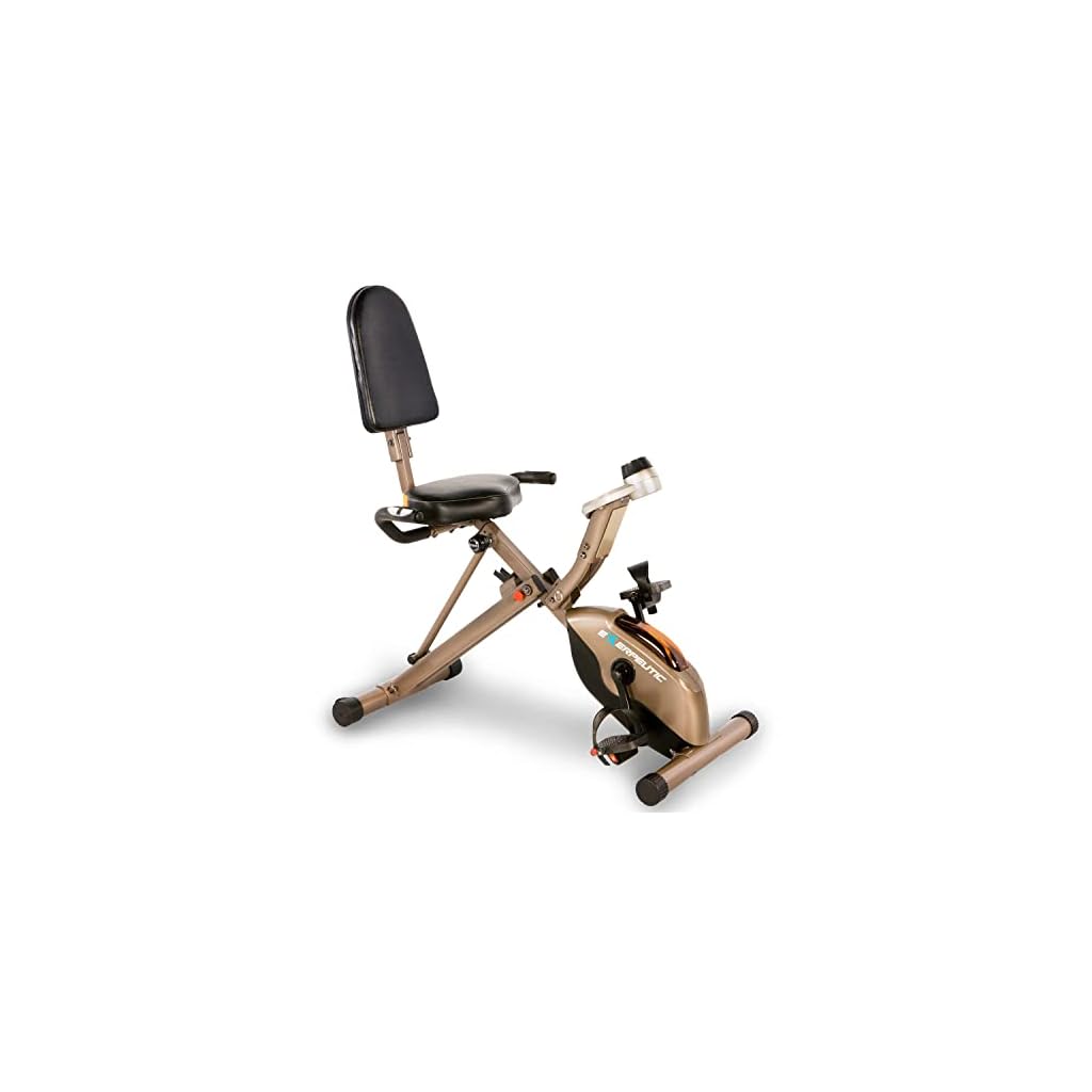 Exerpeutic Gold 525XLR Opvouwbare lig-hometrainer, Recumbent Bike met maximaal gebruikersgewicht 181 kg
