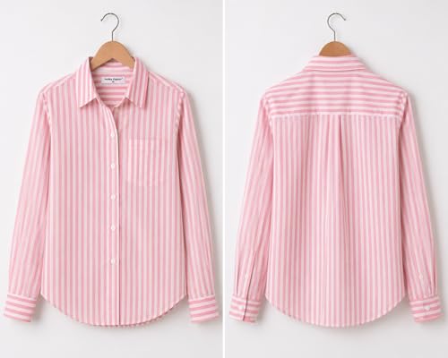 Image of Womens Striped Oversized fit poplin Shirts