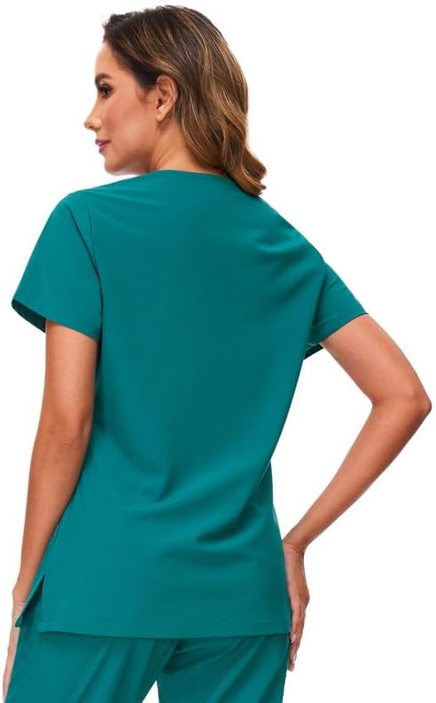 COZYFIT Scrub Tops for Woman - Soft Stretch, V-Neck Top Scrubs with 3 Pockets, Easy Care for Women - Image 6