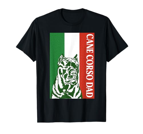 Vintage Cane Corso Italiano Dad Dog Italien-Flagge T-Shirt