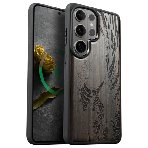 Coque Samsung S26 Ultra antichoc en bois véritable pour éviter les rayures