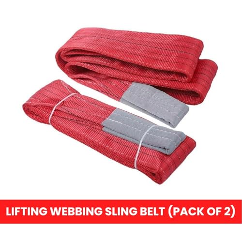 Image of Heavy Duty Polyester Sling Belt (Pack of 2) | Reinforced Webbing Belt for Industrial, Construction & Handling Work (5 Ton 3 Mtr)