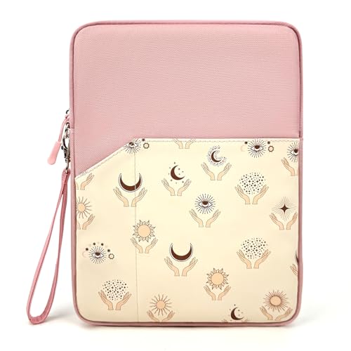 Image of MOCA Universal 7-8 Inch Tablet Sleeve Case, Polyester Protective Cover with Zipper and Wrist Strap, Compatible with Kindle, iPad mini, Samsung, Lenovo Tablets (Mystic Moon, 7-8 inch)