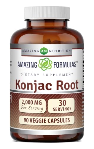 Amazing Formulas Konjac Root Supplement | 2000 Mg Per Serving | 90 Veggie Capsules | Non-GMO | Gluten Free | Made in USA (1 Pack 90 Count)