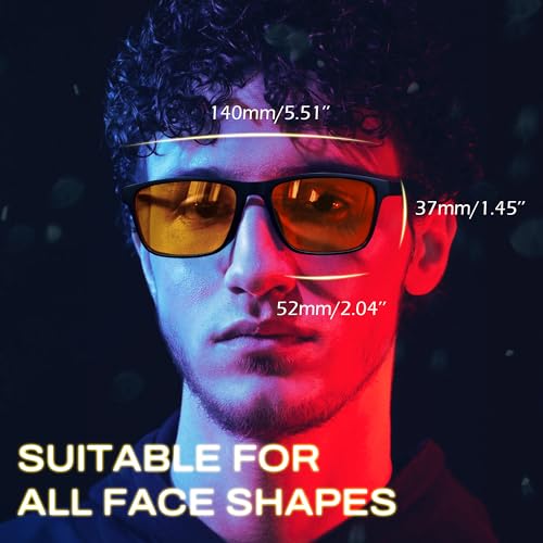 Image of FEISEDY Blue Light Glasses for Better Sleep Amber Computer Gaming TV Anti Eyestrain Glasses with Spring Hinge B0249