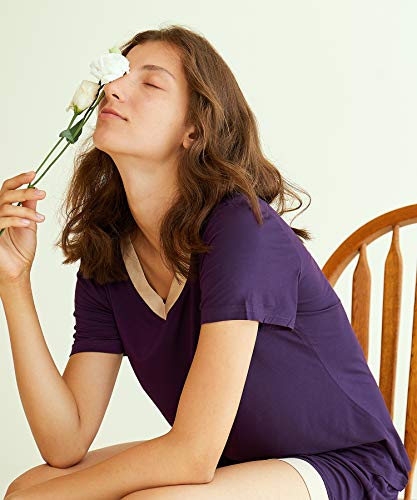 Image of Latuza Women's V-neck Sleepwear Short Sleeve Pajama Set