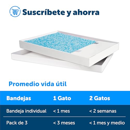 Miniatura 5 de Petsafe - Paquete De 3 Bandejas De Arena De Cristal Azul Para Arenero Autolimpiable Scoopfree - Relleno De Arena Petsafe - Absorbente, Inodoro, Higiénico