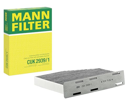 MANN-FILTER CUK 2939/1 Innenraumfilter/Kabinenluftfilter - Pollenfilter mit Aktivkohle - Rechtslenker für Pkw + Transporter