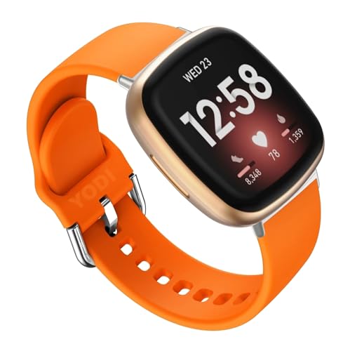 Image of YODI Watch Band Compatible with Fitbit Versa 4 / Fit bit Versa 3 / Fitbit Sense /Sense 2 Band, Soft Replacement Silicone Wristband for Women Flexible Waterproof Sport Watch Strap for Men Large