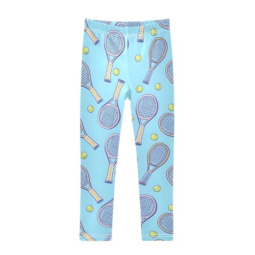 Tennis Racket Girls Leggings Soft Stretch Workout Yoga Dance Pants for Kids Casual Tights