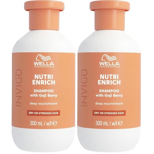 Wella Professionals INIVIGO NUTRI-ENRICH Champú de Nutrición Profunda - Nutre el cabello seco y dañado - Con Ácido Oleico y Bayas de Goji, 300ml (Paquete de 2)