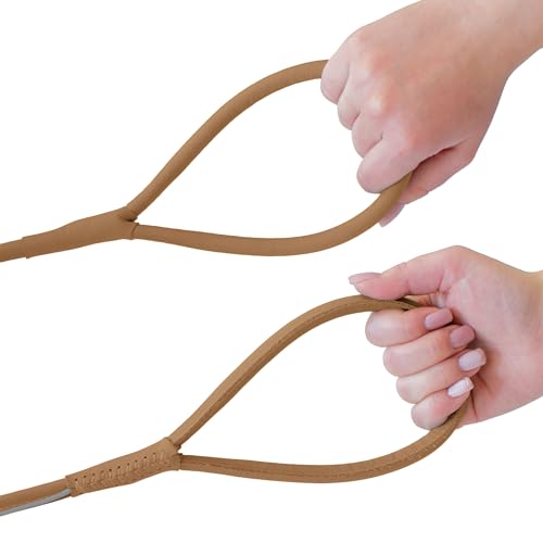 Laisse réfléchissante en cuir durable OOPSDOGGY pour chien L