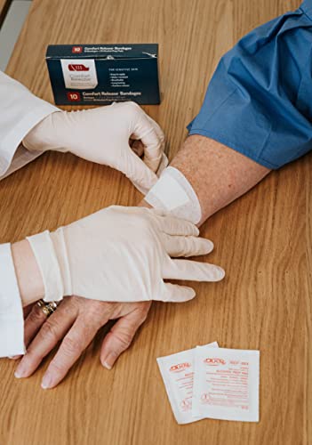 Comfort Release® Sensitive Skin 2"X 4" (Pack Of 2, 20 Total) Bandages For Wound Care & First Aid With Painless Removal (When Used As Directed) Alcohol Prep Pads Included #TOP2